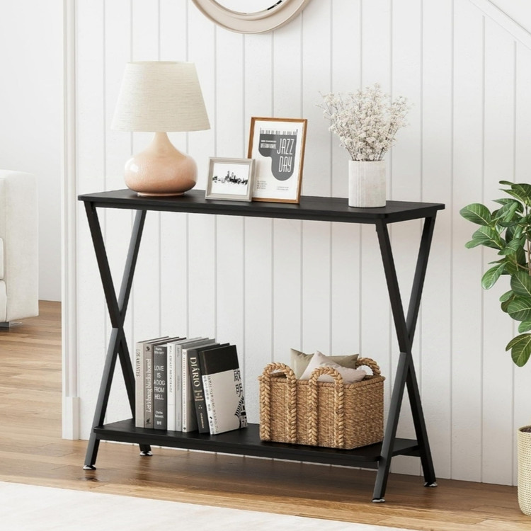 میز کنسول چوب و فلز ساده شیک / میز پشت مبلی