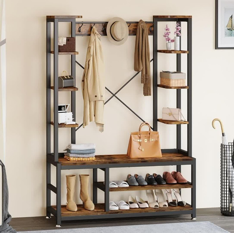 رگال و آویز لباس و جاکفشی به همراه 8 شلف مجزا