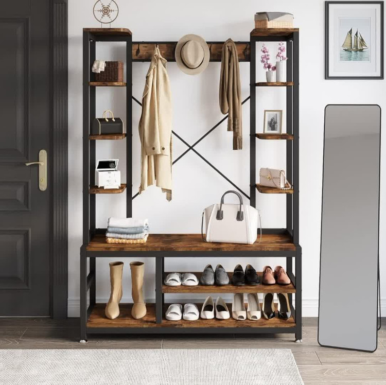 رگال و آویز لباس و جاکفشی به همراه 8 شلف مجزا