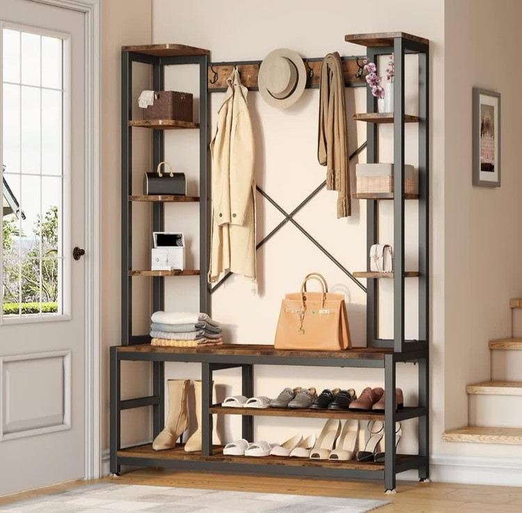 رگال و آویز لباس و جاکفشی به همراه 8 شلف مجزا