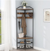 رگال لباس و جا کفشی گوشهای فلزی چوبی