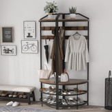 رگال لباس و جا کفشی گوشهای فلزی چوبی