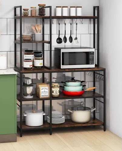 شلف ایستاده آشپزخانه | استند نظمدهنده وسایل آشپزخانه و قهوه بار | شلف چوبی و فلزی آشپزخانه/5طبقه