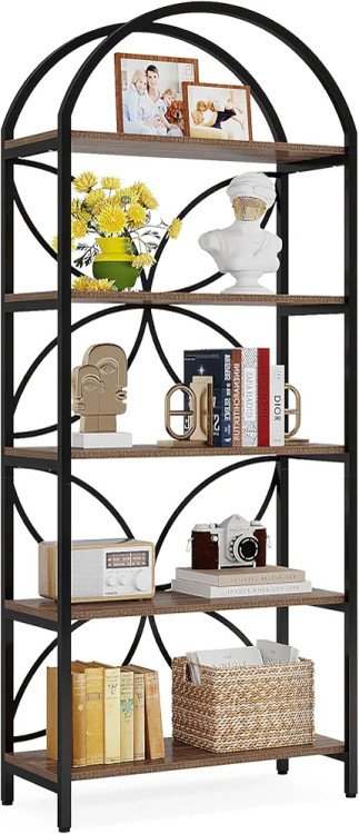 کتابخانه و قفسه کتاب ایستاده قوس دار و گنبدی | 5 طبقه