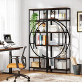 قفسه کتاب بزرگ چوبی و فلزی 5 طبقه