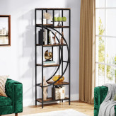 قفسه کتاب بزرگ چوبی و فلزی 5 طبقه